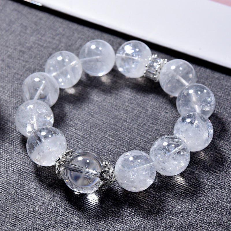 Natural Crystal White Snowflake Ghost Cornucopia Bracelet Melaleuca White Ghost Bracelet