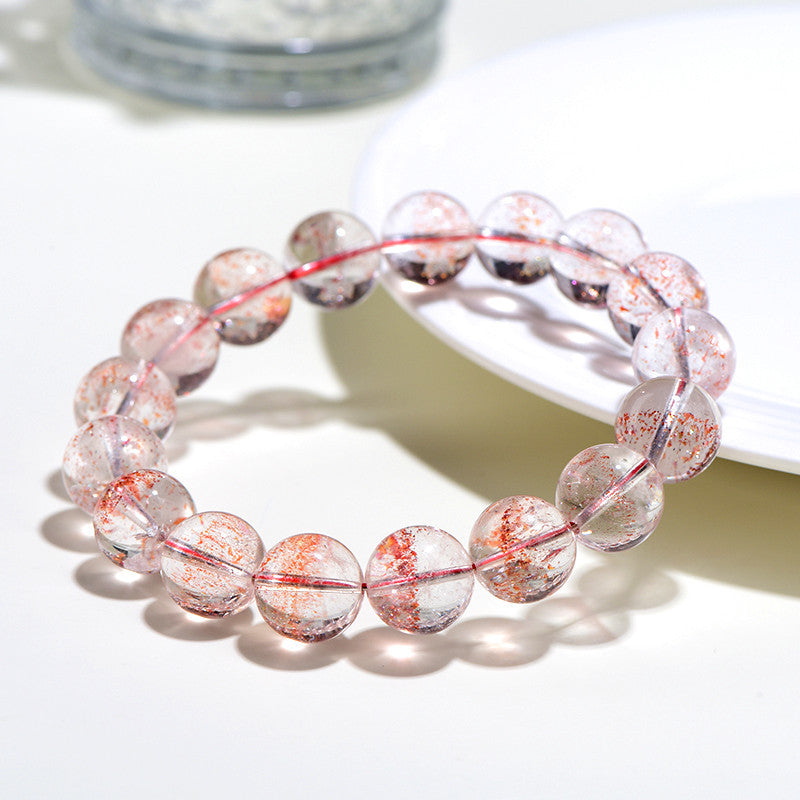 Natural Gold Strawberry Crystal Bead Bracelet, Old Mine Super Seven Gold Strawberry Crystal Loose Bead Bracelet