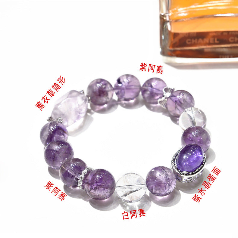 Natural Purple Asai Bracelet Simple Design Amethyst Bracelet