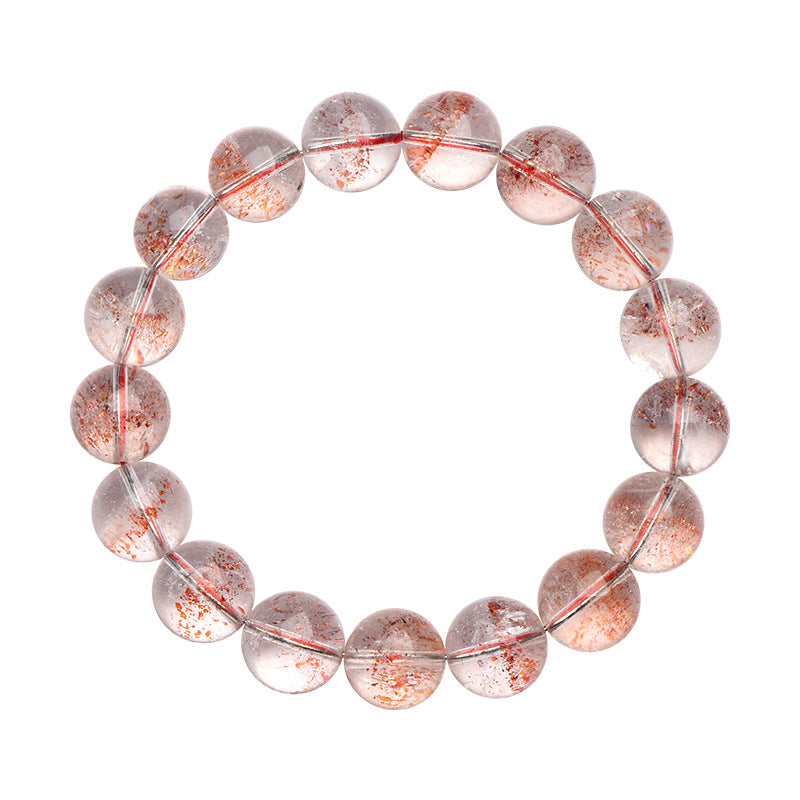 Natural Gold Strawberry Crystal Bead Bracelet, Old Mine Super Seven Gold Strawberry Crystal Loose Bead Bracelet