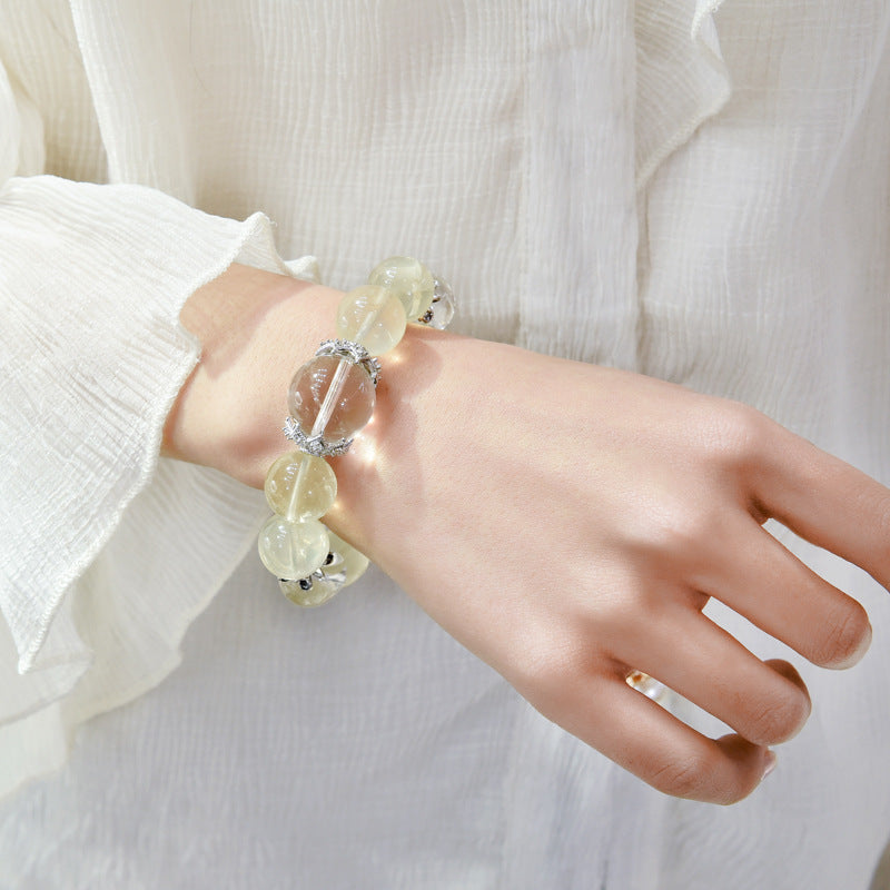 Natural citrine white crystal original design DIY crystal bracelet.