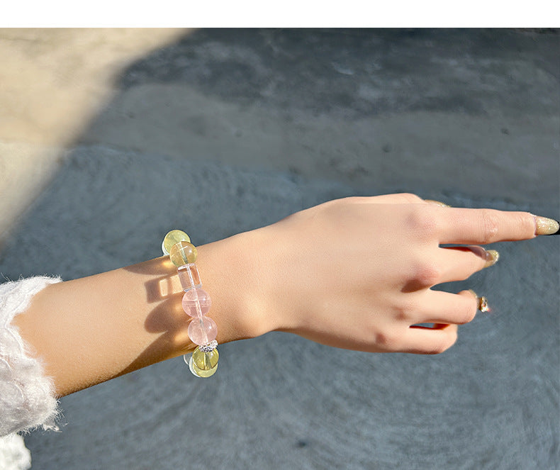 Natural Amethyst Aquamarine Bracelet Japanese and Korean Fashion Bracelet