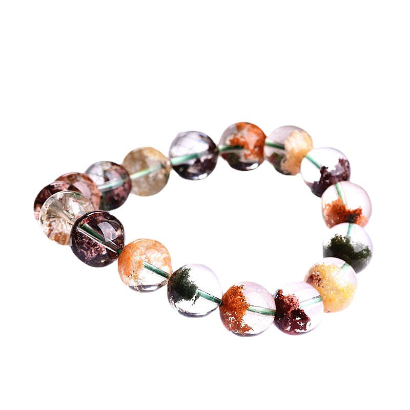 Natural flower ghost bracelet, colorful ghost bracelet, four seasons ghost round bead DIY jewelry