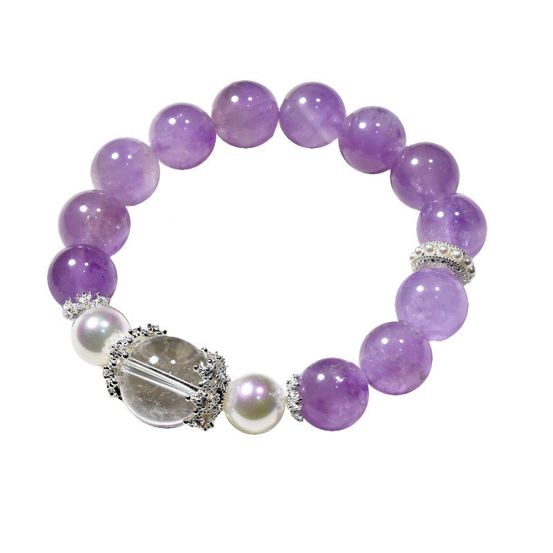 Natural Dream Lavender Crystal Bracelet DIY with White Crystal Bracelet