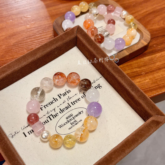 [Spring Lemon] Natural Dopamine Crystal Duobao Bracelet Light Luxury 2025 New Jewelry