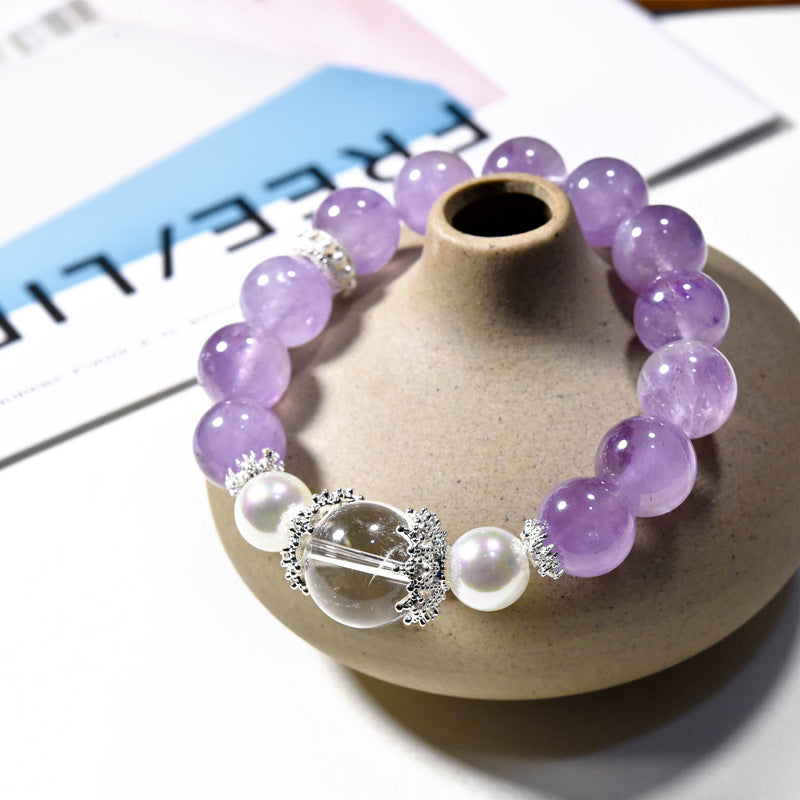 Natural Dream Lavender Crystal Bracelet DIY with White Crystal Bracelet