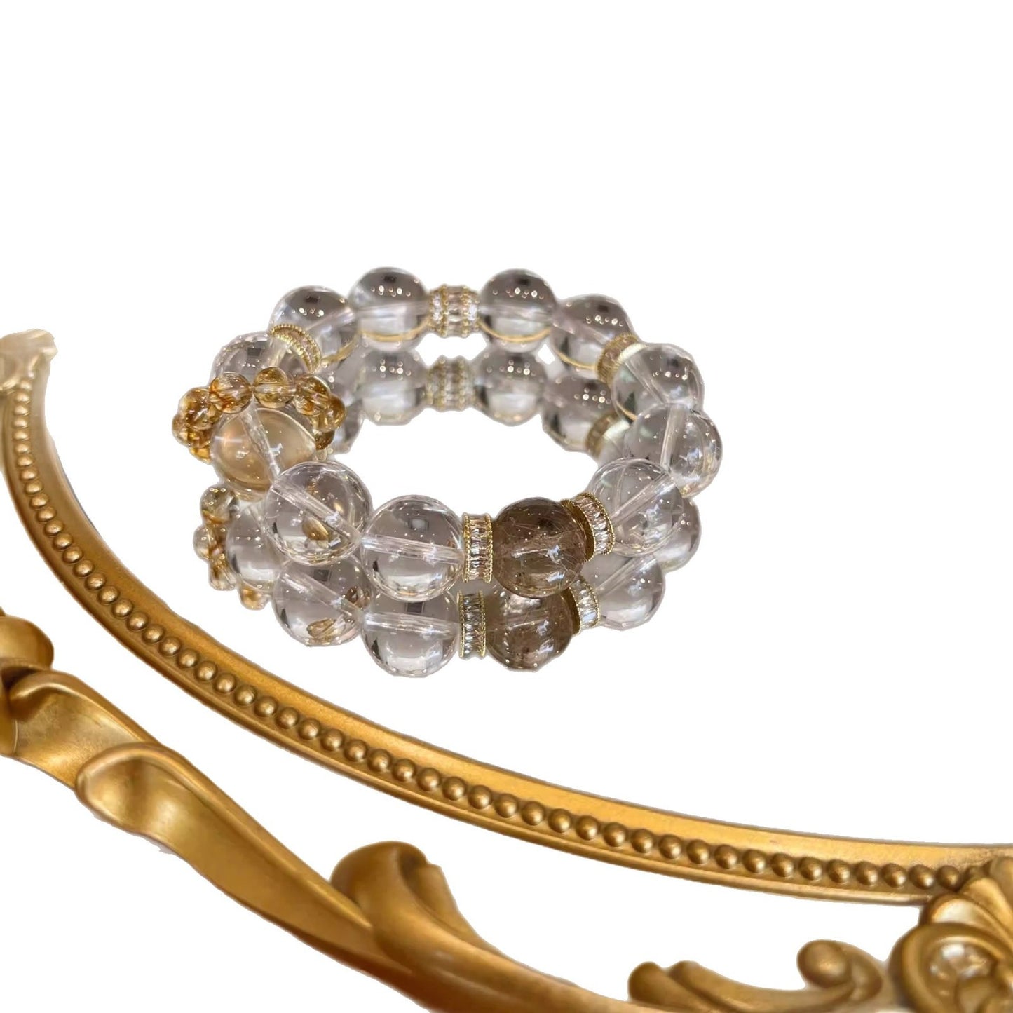 2025 Natural 8A Collection White Crystal Gold Hair Crystal Bracelet Gift Original Design Bracelet