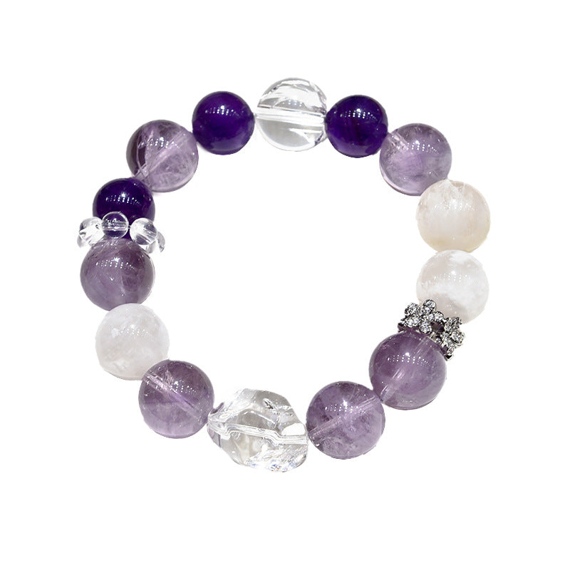 Natural amethyst purple rabbit fur design bracelet transfer bracelet