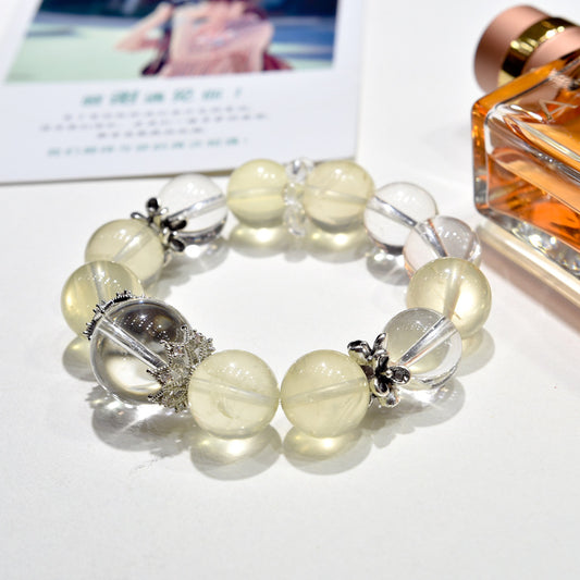 Natural citrine white crystal original design DIY crystal bracelet.