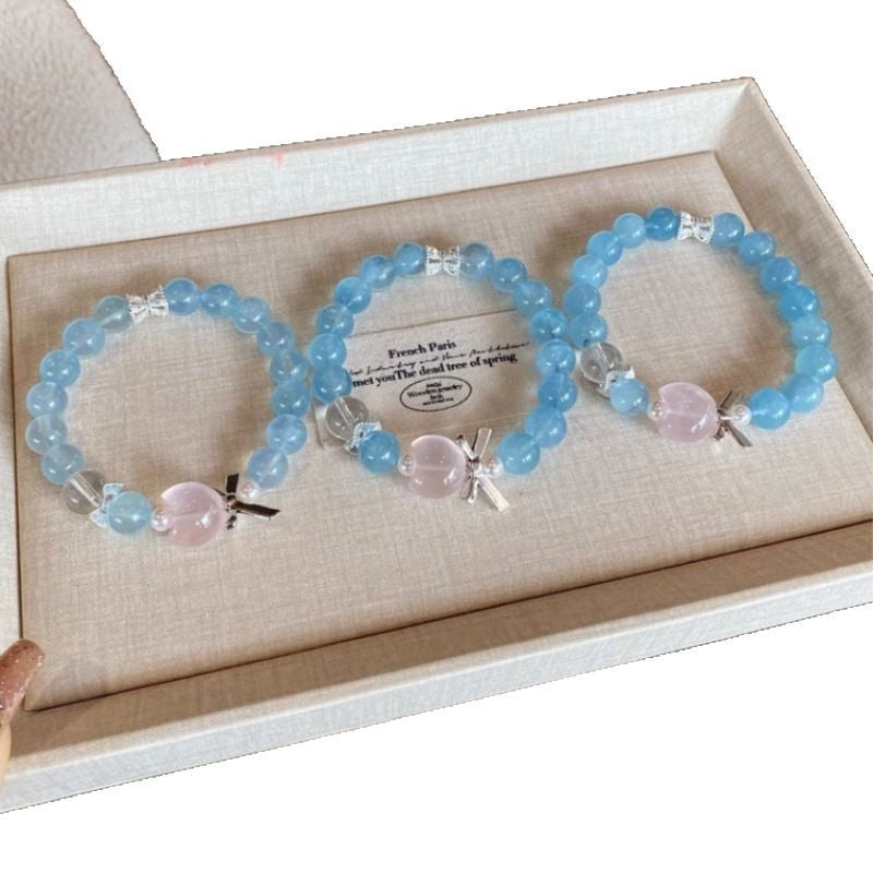 Natural White Moonstone Aquamarine Bracelet Yellow Tower Crystal Shore Amethyst Purple Tower Crystal Citrine Bracelet