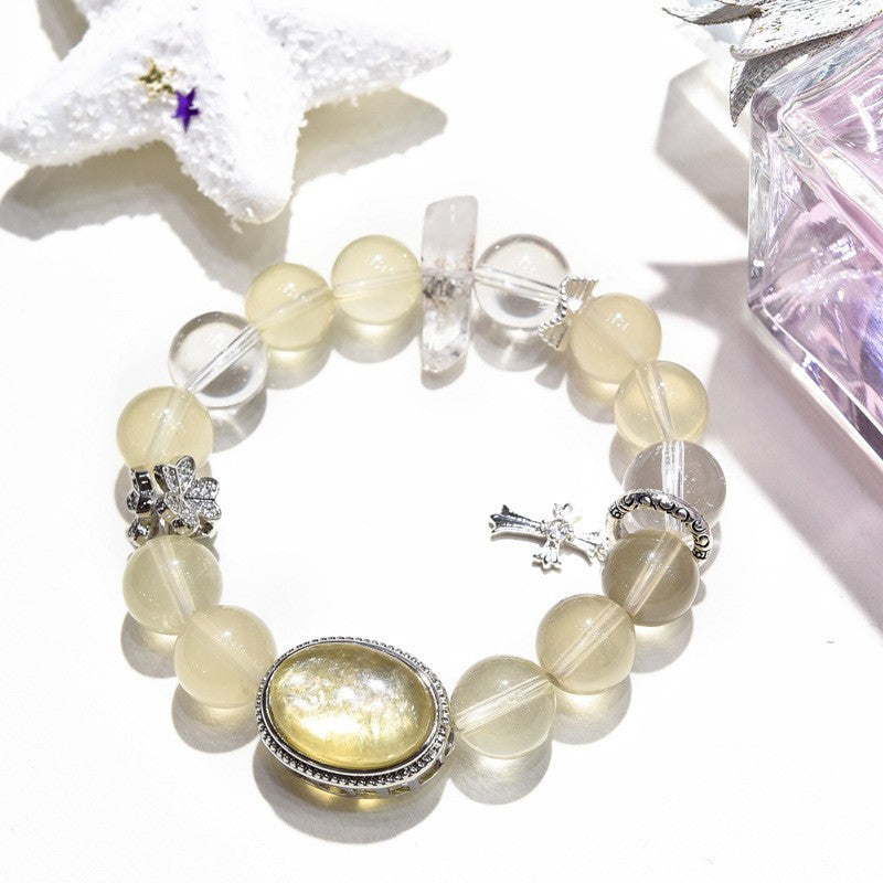 Natural citrine bracelet, simple Internet celebrity light luxury bracelet