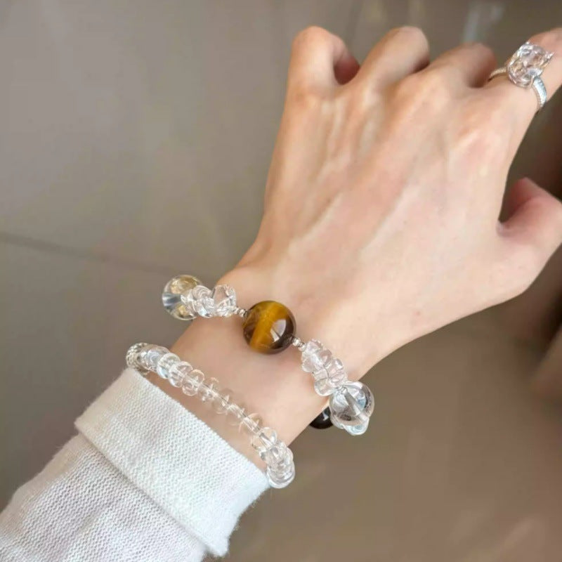 Cool feeling natural clean body white crystal with type purification exquisite fashion versatile bracelet