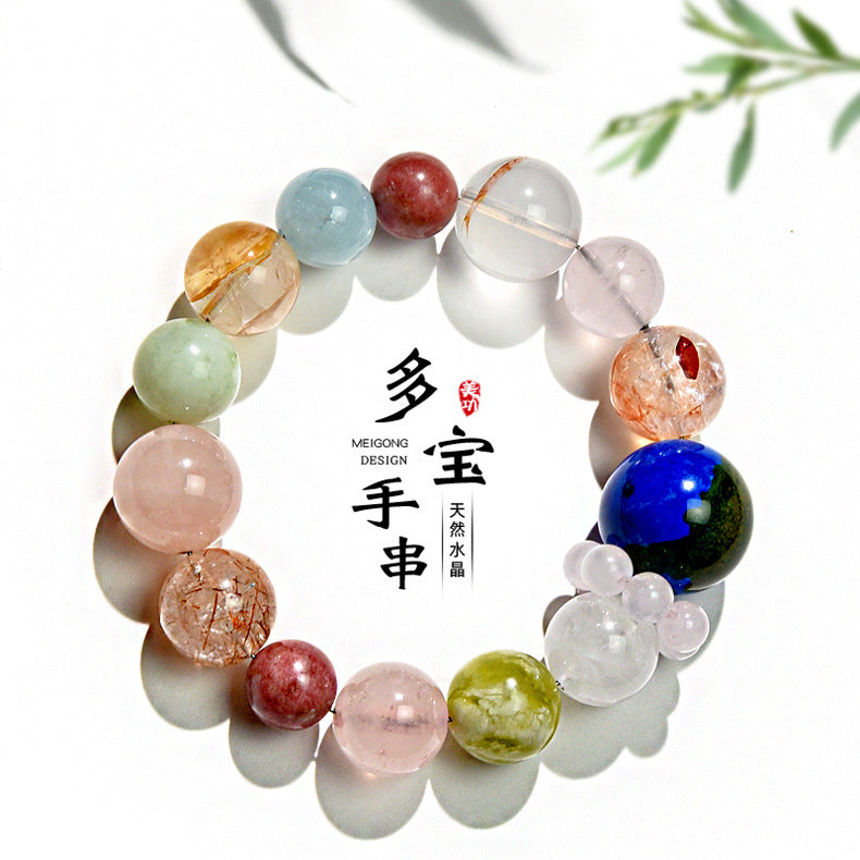 Natural crystal bracelet, powder crystal bracelet, high-end light luxury bracelet.