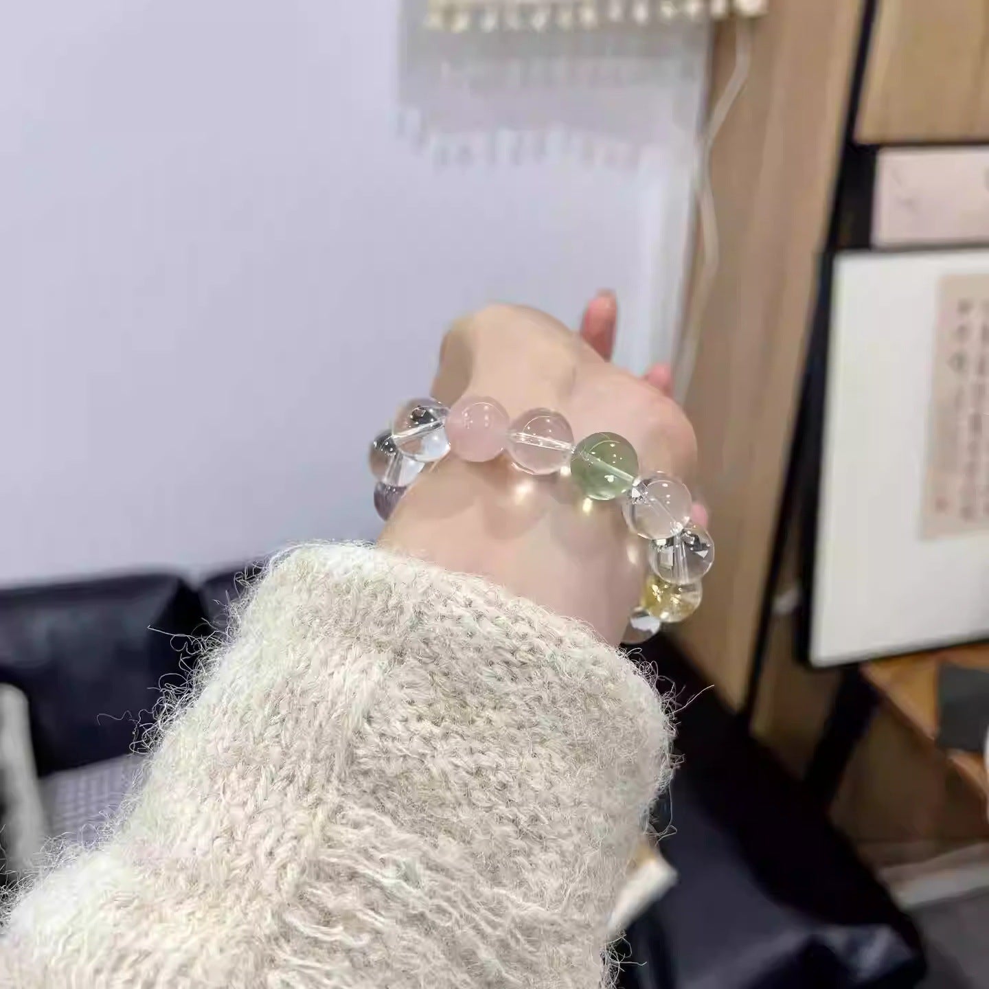 Clear Duobao crystal bracelet, dopamine beaded bracelet, confession gift for girlfriend