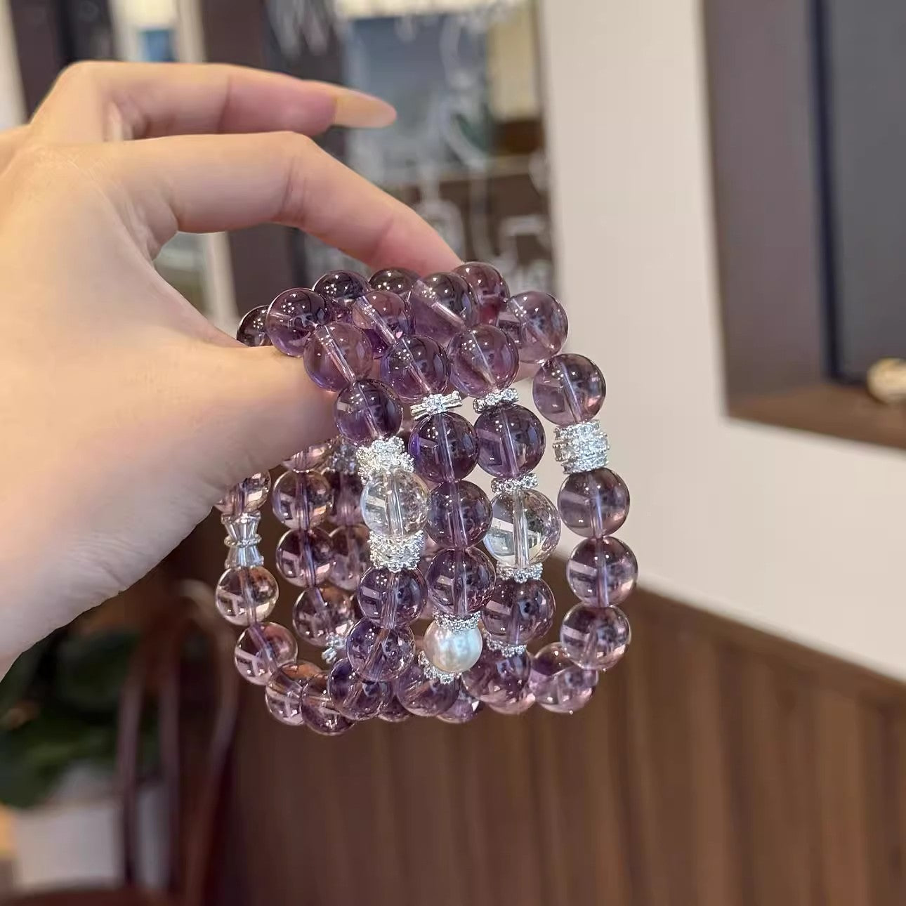 "Chilled Grape" Natural Amethyst Bracelet, Public Entrance Examination Must Pass Purple Grape Bracelet Jewelry