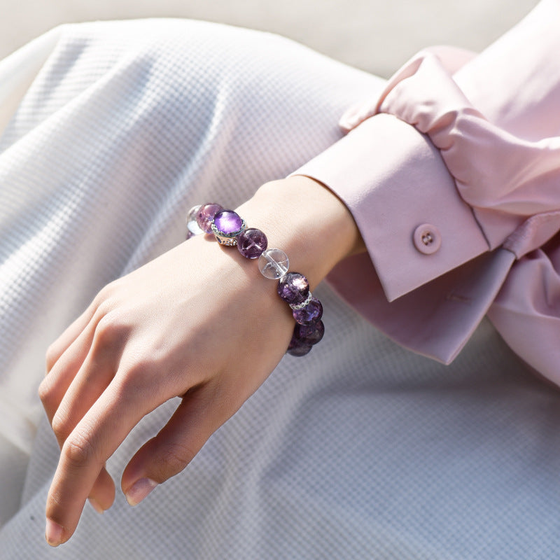 Natural Purple Asai Bracelet Simple Design Amethyst Bracelet