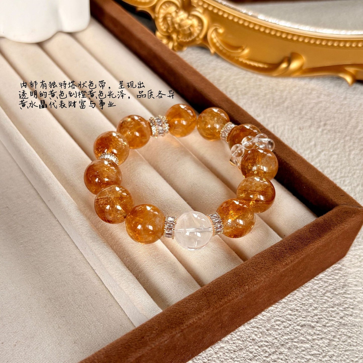 2025 Natural 8A Collection White Crystal Gold Hair Crystal Bracelet Gift Original Design Bracelet