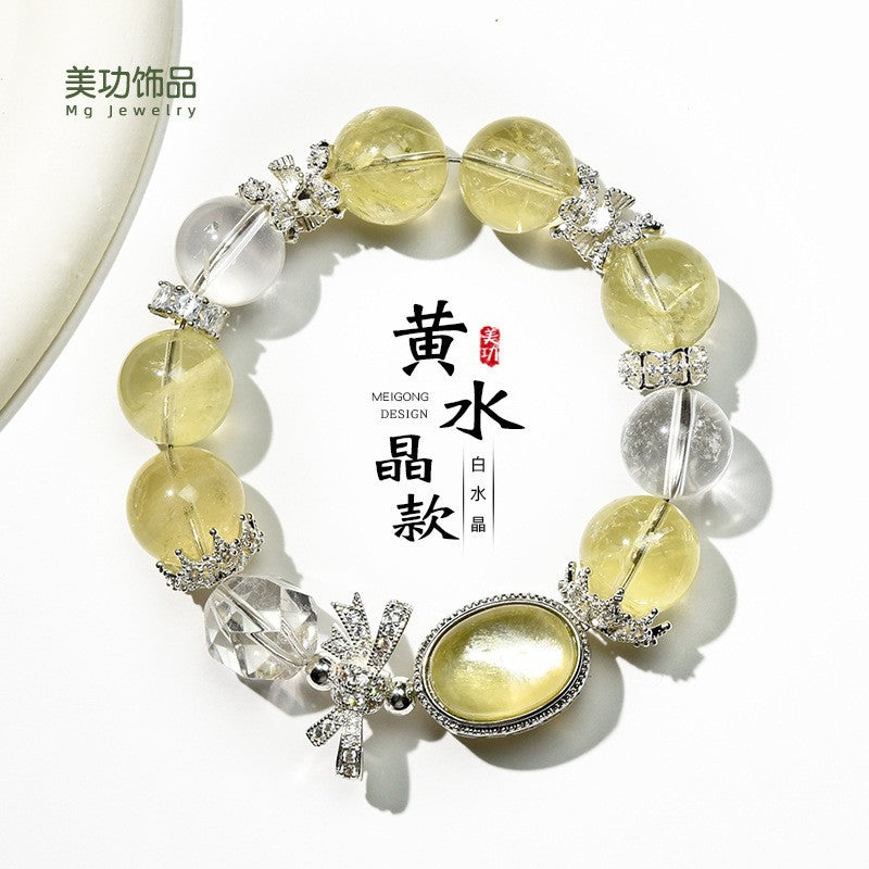 Natural citrine white crystal original design DIY crystal bracelet.