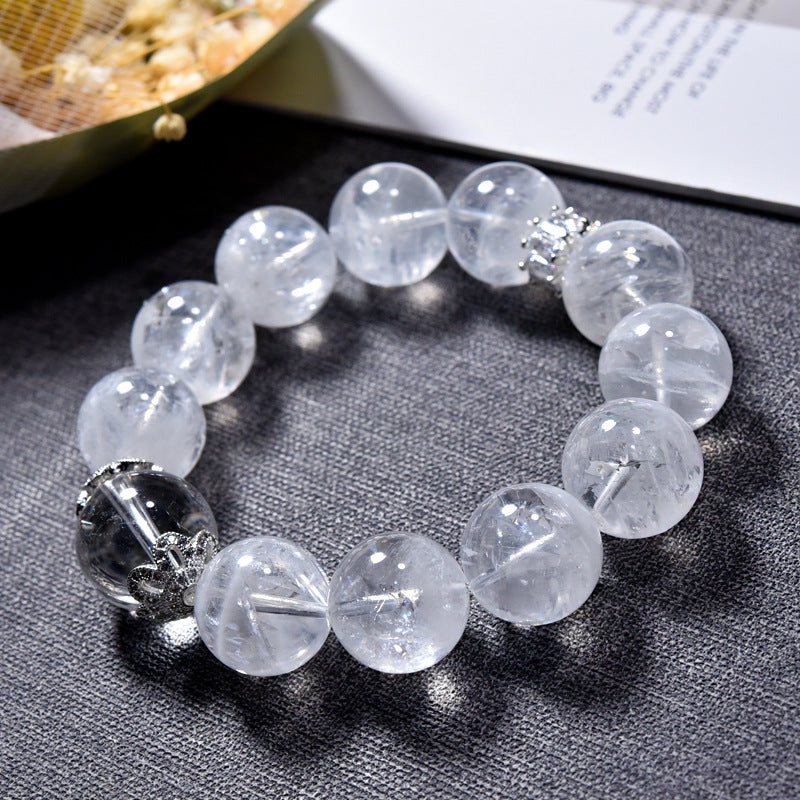 Natural Crystal White Snowflake Ghost Cornucopia Bracelet Melaleuca White Ghost Bracelet