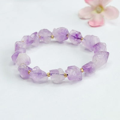 Natural amethyst bracelet, nine purple fire bracelet.