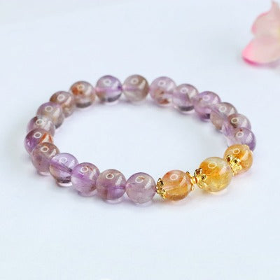 Natural Purple Ghost Bracelet Yellow Tower Crystal Bracelet