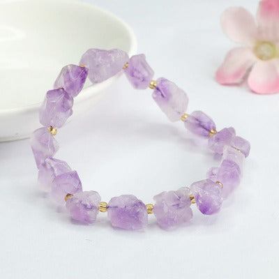 Natural amethyst bracelet, nine purple fire bracelet.