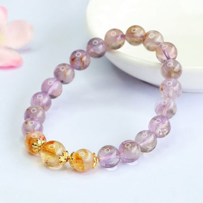 Natural Purple Ghost Bracelet Yellow Tower Crystal Bracelet