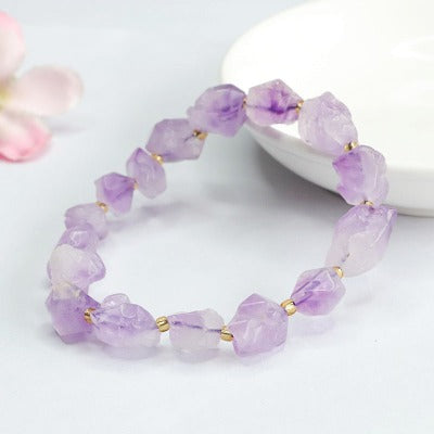 Natural amethyst bracelet, nine purple fire bracelet.