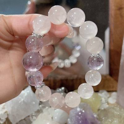 Natural crystal bracelet girls simple high-end lavender amethyst bracelet beads