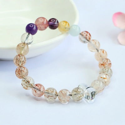 Natural black gold super seven bracelet, amethyst Duobao crystal bracelet.