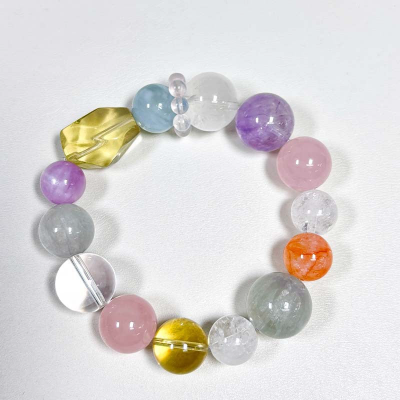 Natural Rainbow Duobao Crystal Bracelet Citrine Hair Crystal Dopamine Bracelet